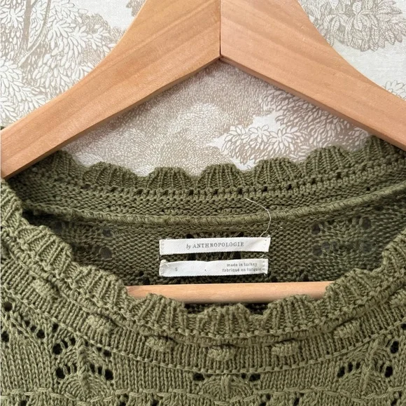Anthropologie 100% cotton pointelle sweater - Picture 3 of 6